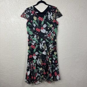SunLight Drop Waist Floral Dress Flutter Sleeves Size 6/8 Fairy Whimsigoth Retro